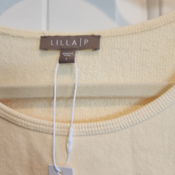 Butter Yellow Sleeveless Drawstring Dress 100% Cotton By LILLA P - Picture 7 of 9